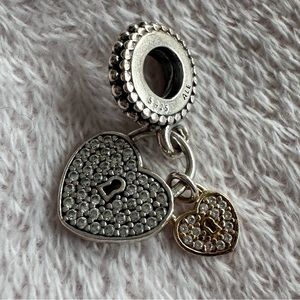 Authentic Pandora Love Locks Charm with Clear Zirconia